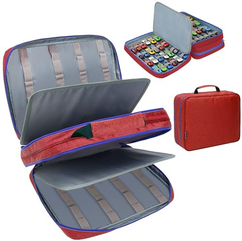 KISLANE 96 Toy Cars Storage Case - Compatible with Matchbox Cars, Toy Cars Car, Small Dolls - Red