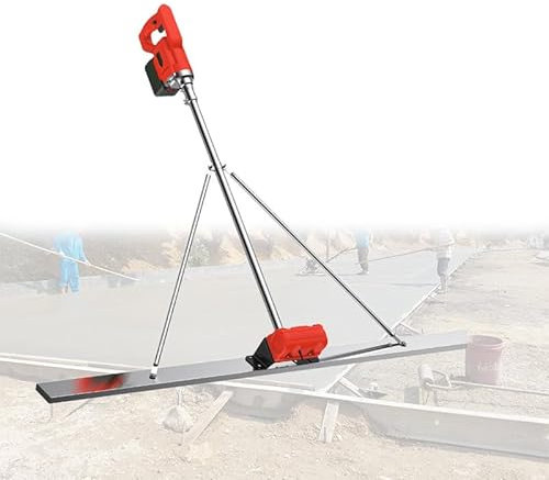 Kit Vibrante per Massetto in Calcestruzzo, Massetto Elettrico Senza Fili, Strumento Vibratore per Finitura in Calcestruzzo per Massetto con Pannello in Acciaio Inossidabile da 5 Piedi