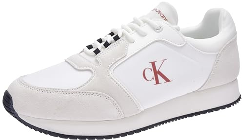 Calvin Klein Herren Retro Sock Runner Mg Wmm Ym0Ym01152 Niedriges Oberteil, White (Bright White/Black/Aragon), 44 EU