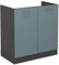 Vicco Spülenunterschrank R-Line, Küchenunterschrank für die Spüle, Blau-Grau, 80 cm AP Marmor