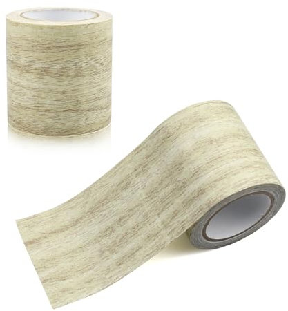YunBey Nastro Adesivo Color Legno Chiaro Adesivo per Riparazione Effetto Legno Nastro Adesivo Finto Legno per Riparazioni di Pavimenti Mobili Porta Armadi, 8cm x 4,57m