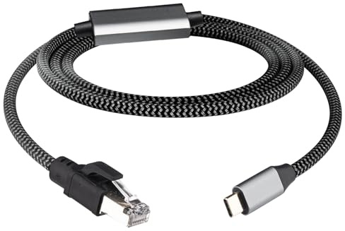 Leehitech 1,2 M USB C auf Ethernet Kabel 1000M Datenübertragung, USB Typ C auf RJ45 Ethernet CAT 6 Kabel LAN zu USB Kabel Keine Verzögerung für Thunderbolt 4/5, Smartphone, Laptop, PC, MacBook, Switch