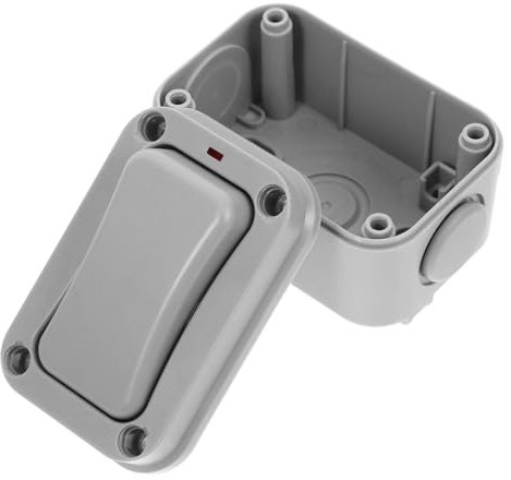 QUMIIRITY Ip66 Waterproof Outdoor Wall Switch Light, Weatherproof Doorbell Button for Exterior Use, Surface Mounted Electric Light Switch Cover for Gate Openers and Access Control