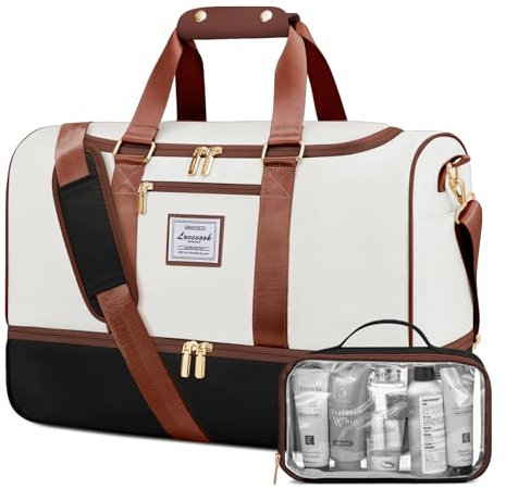 LOVEVOOK Reisetasche Damen, Weekender Travel Duffle Carry on Bag mit Kulturtasche, Schuhfach & Nassfach, Wasserdicht Sporttasche Gym Yoga Bag, Handgepäck Tasche für Sport Urlaub Flugzeug
