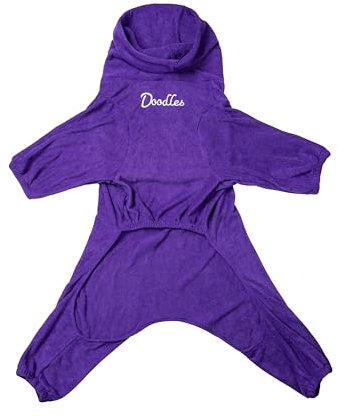 Mikki Doodles, Hundetrockenmantel, für lockige Felle, hoch saugfähige Mikrofaser, schnell trocknend, reduziert Frizz, leicht, deckt den ganzen Körper ab, Größe XXL