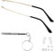 LNQ LUNIQI 1 Pair Metal Eyeglass Arms Replacement Kit with Screws, Washers, And Screwdriver for Repairing Sunglasses and Eyewear (Gold)