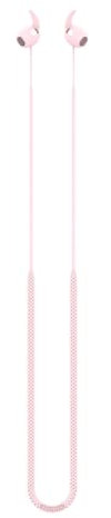 Anti-Lost Straps for Samsung Galaxy Buds 3 Headphone Soft Strong Silicone Lanyard Earbuds Neck Rope Cord Running Holder Neck Strap (Pink)