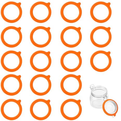 FunnAura 18 Pcs Silicone Rubber Seals for Kilner Jars, Leakproof Airtight Jar Seals Replacemen