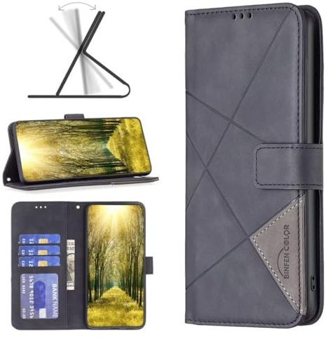 Handyhülle für Samsung A56 5G Hülle [Premium PU Leder] [Kartenfach] [Magnetverschluss] RFID Schutzhülle Klapphülle Handytasche Lederhülle Tasche Etui Kompatibel für Samsung Galaxy A56 - Schwarz