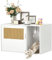 PawHut Katzenklo-Schrank Katzenschrank mit Loch, Katzentoilette mit Tür, Eingang, Kratzpad, Katzenklo Schrank für Katze unter 6 kg, 80 x 50 x 50 cm, Indoor, Weiß