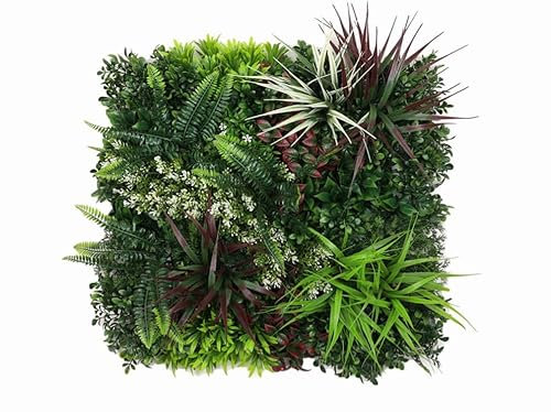 Easydeko Axillaris in Rottönen Kunsthecke – 50x50cm - 4 Stück - Künstliche Pflanzenwand ohne Muster, Künstpflanzenwand mit Hohe Dichte, Künstliche Hecke für den Innenbereich, Dschungel Pflanze Wand
