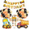 Bagger Deko Kindergeburtstag,Bagger Geburtstag Deko,Baustellen Geburtstagdeko,Bagger Baustelle Partygeschirr Kindergeburtstag,Baustelle Luftballons Geburtstag mit Happy Birthday Banner