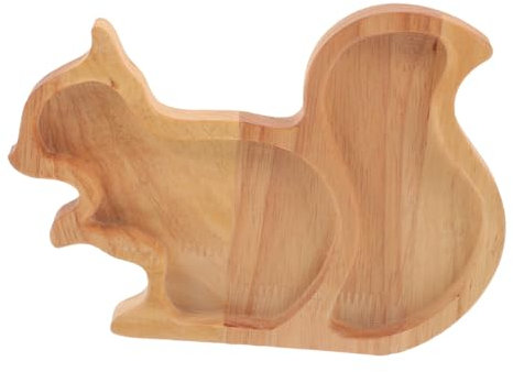 NOLITOY Handgefertigtes Eichhörnchen Holztablett Snackteller Mehrzweck Servierplatte Für Nüsse Trockenfrüchte Und Obst Stabiles Leichtes Design Für Küche Partys Outdoor Und Geeignet