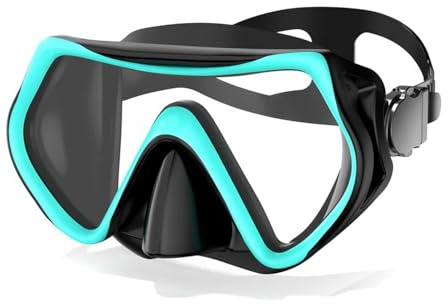 Neuytiky Maschera subacquea per adulti e adolescenti, maschera subacquea per uomo e donna, panorama a 180°, regolabile, cinturino in silicone, anti-perdite, maschera per immersioni, snorkeling e nuoto