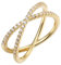 YAZILIND 18K Gold Plated X-Ring Zirkonia CZ Criss Cross Ringe für Frauen Aussage Versprechen Schmuck(Size8)