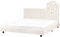 Beliani Polsterbett Bouclé Creme weiß Lattenrost 180x200 cm Stoffbett Bettgestell Albi