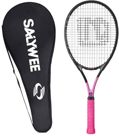 Gralara Raquette de Tennis légère avec Sac, Parfaite pour l'utilisation intérieure et extérieure, Rose