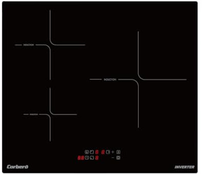 Corberó - Placa de Inducción | CCIM3362 | 60cm | 3 Zonas | 6000W | Zona Gigante 30cm | Control Táctil | Booster | Temporizador | Negro