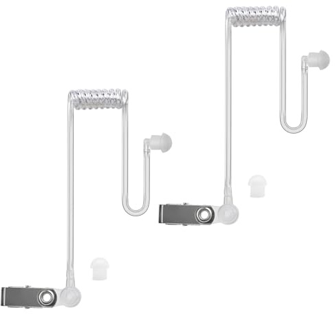 YNIBST Schallschlauch mit Ohrstöpsel für Funkgerät Headset | Transparenter Hörschlauch als Ersatzschlauch für Funkgeräte Security Kopfhörer (2er-Set)