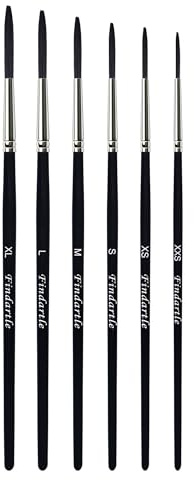 Findartle Lettering Quill Brushes,6 Pcs Pinstripe Brushes for Acrylic Watercolor Oil Gouache,Professional Paint brush For Sign Painting,Scriptl,Pinstriping,Striping,Lettering,Liner Art