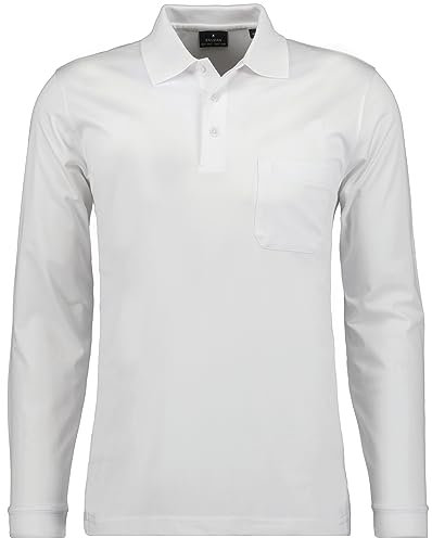 Ragman Herren Softknit-Polo Langarm, Weiß, 5XL