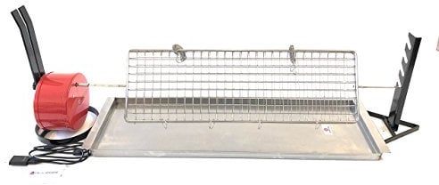 ALLEGRI Girarrosto elettrico COiDORi Alimentazione USB con Regolazione Velocita' Di Rotazione Spiedo cm 95 fermacarne 4 punte inox Portata Max 12 KG CON GRIGLIA SPIEDO E LECCARDA