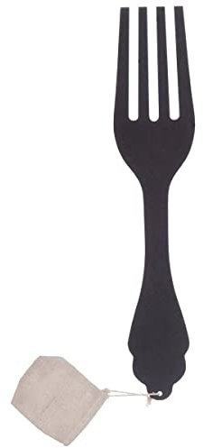 Posate appese alla parete forchetta di legno nera 8x38cm
