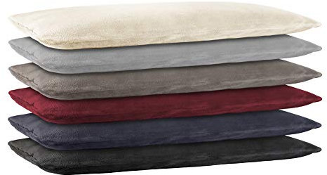 BaSaTex Cashmere Touch Kissenbezug, Kissenbezüge, Kissenhüllen Seitenschläfer Stillkissen 40x145 cm ähnlich Nicky Teddy Corals Fleece Kopfkissenbezug Schwarz