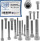 vite cilindrica in acciaio inox V2A M8 (=8 mm) lunghezza della vite 70-mm - 5 pezzi 28-mm filettatura parziale presa esagonale M8x70