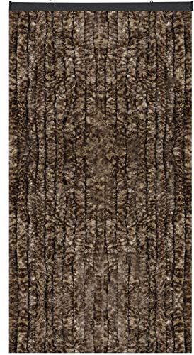Arsvita Flauschvorhang 80x185 cm in Meliert Beige - Braun, Perfekter Insekten- und Sichtschutz für Ihre Balkon- und Terrassentür, viele Farben