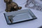 DEENZ 30X20Cm New Glitter Plate Diamante Mirror Candle Plate Mirrored Tray Plate Home Décor Eye Catching Lovely Display