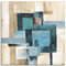 ARTLAND Wanddeko Leinwand Bilder Wandbild 50x50 cm Quadratisch Modern Abstrakte Bilder Muster Gemälde Abstrakt Türkis U1TL