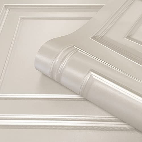 YöL Cream Sample Amara Wood Panel Effect Wallpaper Textured Vinyl