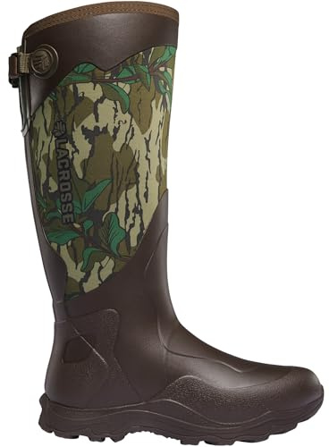 LaCrosse Men’s Alpha Agility 17” Waterproof Hunting Boots with Traction Agility Outsole, Premium Natural Rubber Construction, and EVA Footbed, Mossy Oak Green Leaf - 11
