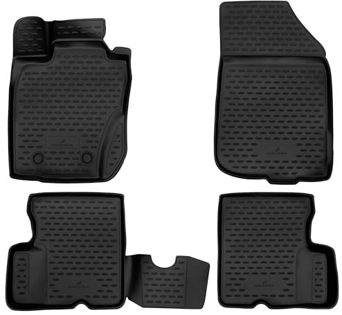 WALSER XTR Gummi Fussmatten Auto für Dacia Duster Allrad (HS) 04/2010-2015, 100% passgenaue Auto Fußmatten, robuste Universal Fußmatte Auto, Gummimatten Auto, Auto Fussmatten Gummi