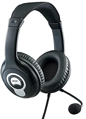 Acer Kabelgebundenes Headset mit flexiblem omnidirektionalem Mikrofon, verstellbares Kopfband.