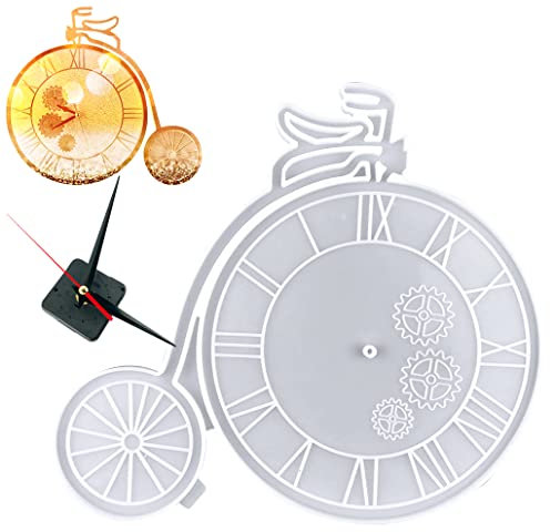 KyeeaDIY Uhr Silikonform Gießform Römische Ziffern Uhrform Epoxidharz Form mit Zubehör Uhrenkern Set Anhänger Clock Shaped Harzform Gießen für DIY Wanduhr Kunst Heimdekoration (Uhrenform)