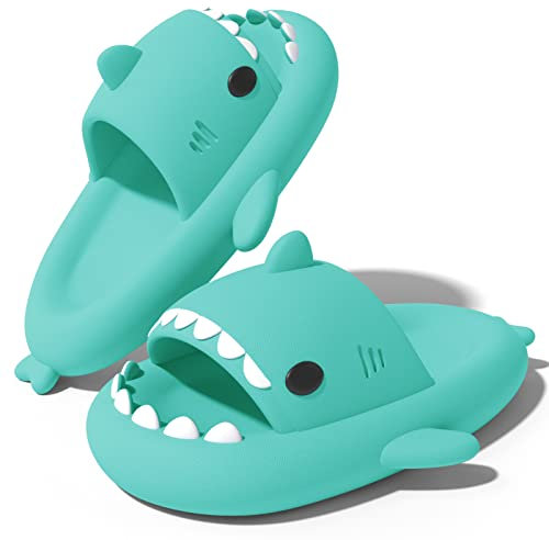 NIBESSER Ciabatte Donna Estive Ciabatte Squalo Donna Comode da Mare Spiaggia Bagno Piscina Pantofole Antiscivolo Originali Carine per Casa Sandali A Punta Aperta, Turchese, 36/37 EU