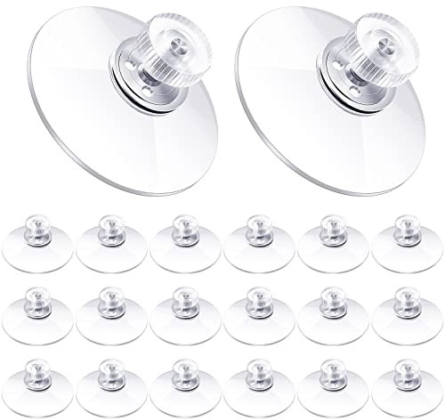 Zopeal 20 Pcs Adhesive Suction Cups Bulk with Screws Nut Plastic Sucker Pad 40 mm Clear PVC Sucker Pad Strong Adhesive Suction Hook Holder for Window Car Glass Shade Cloth Glass Bathroom Wall Door