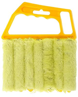 Jagowa 1 Piece Blind Cleaner Brush Washable Removable Sponge Dust Brush Cleaning Sanitary Tool for Dust Cleaning Air Conditioner Air Outlet (Yellow)