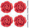NAKUPENDA Keramikknäufe 4 Stück Keramik Rosen Blumen Knopf Schubladenknöpfe Porzellan Rose Möbelknöpfe für Schubladen Schränke Schranktüren (Rot)
