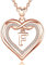 AEONSLOVE Collier Cuivre Plaqué Or Rose avec Initiale F Pendentif Lettre Coeur pour Femme Fille Bijoux Personnalisé Femme Cadeau Lettre Collier Femme Cuivre