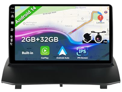 BXLIYER 9 Zoll Autoradio für Ford Fiesta (2008-2019) GPS Navigation - Wireless CarPlay Android Auto - Rückfahrkamera - Android 14 2 Din - DSP DAB Lenkradsteuerung 4G Bluetooth 5.0 Daul-Band WiFi