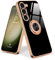 Urarssa Kompatibel mit Samsung Galaxy S23 Hülle, Galvanik Glänzend Handyhülle Weiche Mode Case mit 360 Grad Ring Ständer Schutzhülle, Stoßfest Samsung S23 5G Hülle, Schwarz