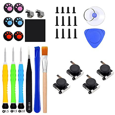 33 in 1 Switch Repair Kit, Controller Repair Kit for Switch, Switch Joystick Replacement Repair Tool Kit