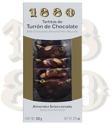 1880 - Mini galettes chocolat amandes, qualité suprême, sucrerie typiques de Noël, recette artisanale, 200 grammes