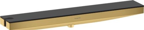 hansgrohe Wandanschluss mit Duschkopfhalterung und Duschablage Rainfinity, Schlauchanschluss Dusche mit Brausehalter (links) und Duschregal 50cm, Polished Gold Optic