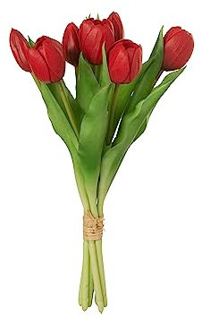 J-Line Bouquet Tulipes 7Pieces PU Rouge Small