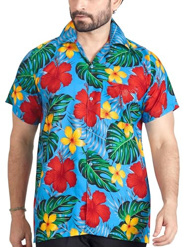 CLUB CUBANA Chemise Hawaïenne Décontractée À Manches Courtes pour Homme Coupe Ajustée XXL