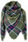 FIFTHAVE Schal Damen Herren Scarf Women Winterschal, Schal Kariert übergroßer Quadratisch Deckenschal Warmer Oversized Fransen Cape Poncho Herbstschal Armeegrün